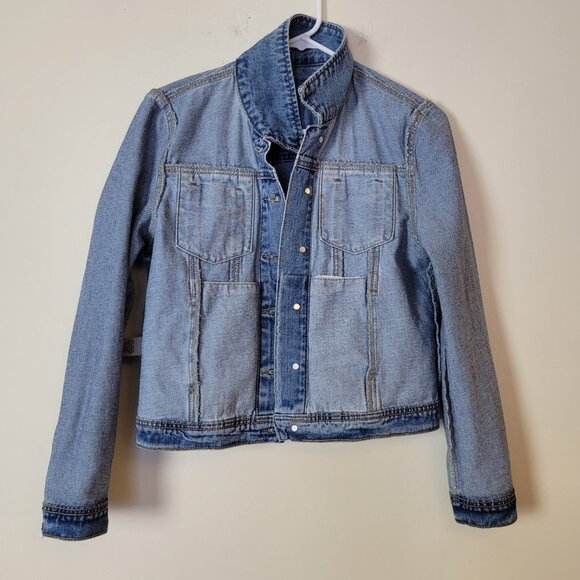 Vintage Satin Doll Jean Jacket womens S blue light/medium crop Y2K 90s 00s retro - Picture 13 of 17